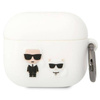 Original Handyhülle APPLE AIRPODS 3 Karl Lagerfeld Silicone Karl & Choupette (KLACA3SILKCW) weiß