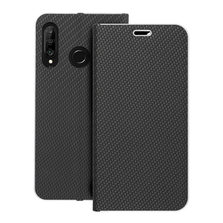 Kabura LUNA Book Carbon do HUAWEI P30 Lite czarny