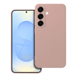 Futerał SILICONE MAG COVER kompatybilny z MagSafe do SAMSUNG S25 EDGE różowy