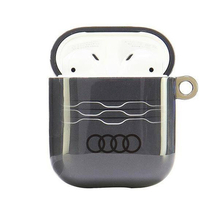 Original Handyhülle APPLE AIRPODS 1 / 2 Audi IML Geometric Pattern Cover (AU-IMLAP-A6/D3-GY) grau