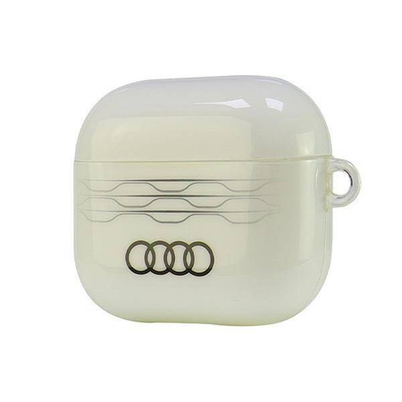 Original Handyhülle APPLE AIRPODS 3 Audi IML Geometric Pattern Cover (AU-IMLAP3-A6/D3-WE) weiß