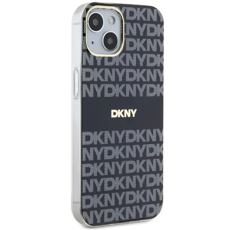 DKNY DKHMP15MHRHSEK iPhone 15 Plus / 14 Plus 6.7" czarny/black hardcase IML Mono & Stripe MagSafe