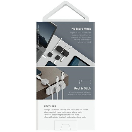 UNIQ Pod Mag magnetyczny organizer do kabli + baza ciemnoszary/charcoal dark grey