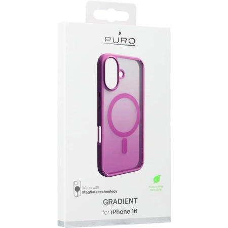Puro Cover aus TPU „GRADIENT“ mit Magsafe und Farbverlaufseffekt für iPhone 16E, pink