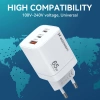 Wozinsky CGWCW 65W USB-A / 2 x USB-C GaN wall charger - white