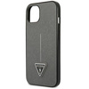 Original Case IPHONE 14 PLUS Guess Hardcase Saffianotriangle Logo (GUHCP14MPSATLG) silver