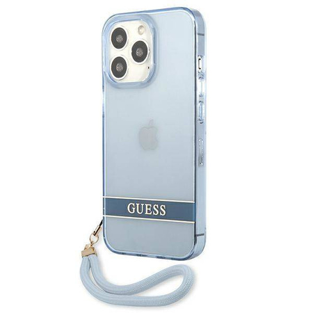 Etui IPHONE 13 PRO Guess Hardcase Translucent Stap (GUHCP13LHTSGSB) niebieskie