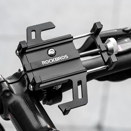 Rockbros 699-BK Aluminum Alloy Bicycle Phone Holder - Black