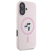 Original Handyhülle IPHONE 16 PLUS Karl Lagerfeld Hardcase Silicone Karl&Choupette Ring MagSafe rosa