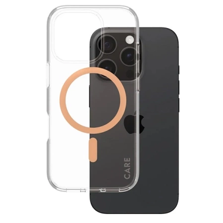 Etui CARE by PanzerGlass Flagship Case z MagSafe na iPhone 16 Pro - pomarańczowe