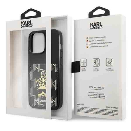 Case IPHONE 13 PRO Karl Lagerfeld Hardcase Karlimals Cardslot (KLHCP13LCANCNK) black