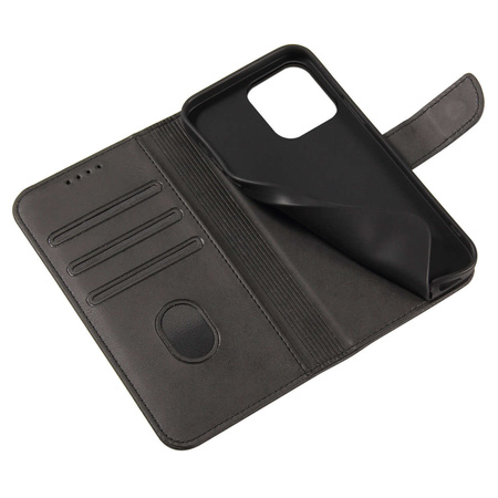 Wallet Case mit Ständer für iPhone 15 Pro Max Magnet Case – Schwarz