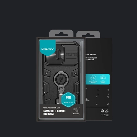 Nillkin CamShield Armor Pro Case iPhone 14 Pro case armored cover stand ring black