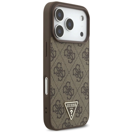 Guess 4G Strap Triangle Logo MagSafe Hülle für iPhone 17 Pro - Braun