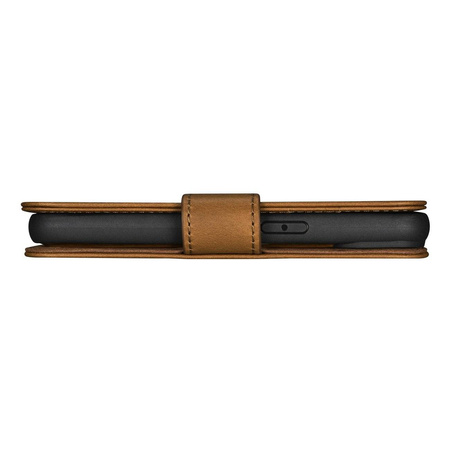 iCarer Oil Wax Wallet Case 2in1 Hülle iPhone 14 Leder Flip Cover Anti-RFID braun (WMI14220721-TN)