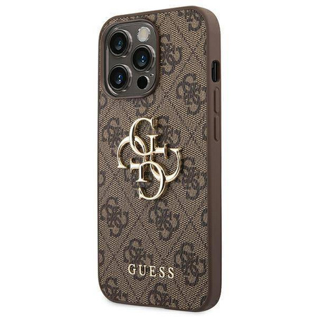 Guess 4G Big Metal Logo - Etui iPhone 14 Pro (brązowy)