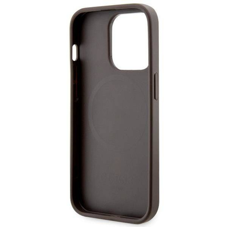Guess GUHMP14XP4RPSW iPhone 14 Pro Max 6.7&quot; brown/brown hardcase 4G Printed Stripes MagSafe