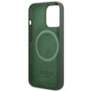 Original Case IPHONE 13 PRO Guess Hard Case Silicone Logo Plate MagSafe (GUHMP13LSPLA) green