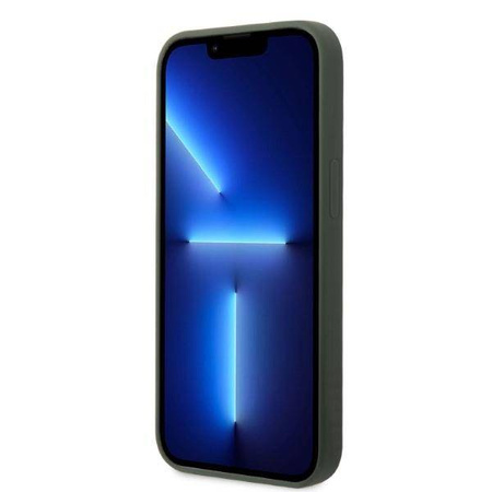 Original Case IPHONE 13 Guess Hard Case Silicone Logo Plate MagSafe (GUHMP13MSBPLA) green