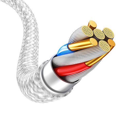 Blavec Kabel Candy oplot - USB na Typ C - PD 60W 3A 2 metry (CCA-UC3W20) biały