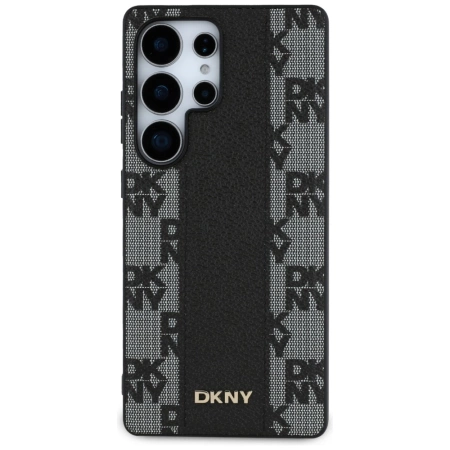 DKNY Leather Checkered Pattern MagSafe-Hülle für Samsung Galaxy S25 Ultra schwarz