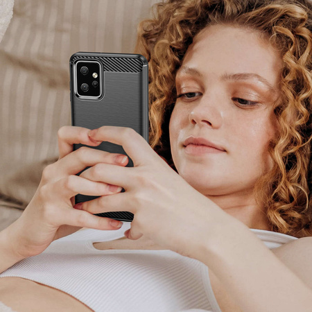 Carbon Case for Motorola Moto G Power 2023 flexible silicone carbon cover black