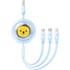 BASEUS zwijany kabel USB do Micro/Lightning/Typ C 3w1 Leo 3.5A 1.1m niebieski CB000063