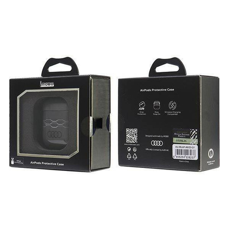 Original Handyhülle APPLE AIRPODS 1 / 2 Audi IML Geometric Pattern Cover (AU-IMLAP-A6/D3-GY) grau