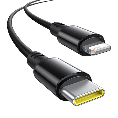 Baseus Okrągła plastikowa ładowarka samochodowa (U+C) + kabel C&L 60W czarna
