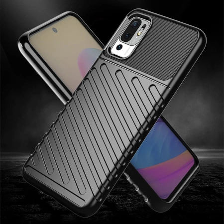 Thunder Case Flexible Tough Rugged Cover TPU Case for Xiaomi Redmi Note 10 5G / Poco M3 Pro black