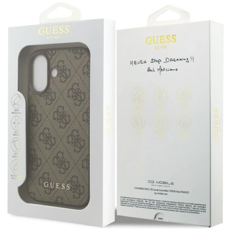 Guess 4G Classic Case for iPhone 17 - Brown