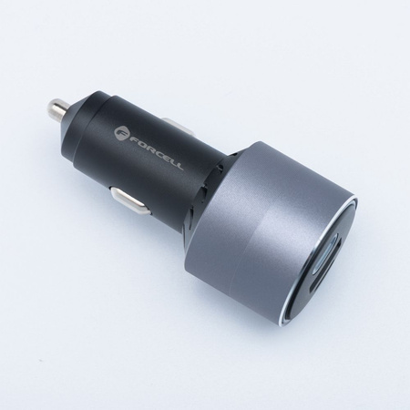 FORCELL F-ENERGY Alu - ładowarka samochodowa 85W PD+QC4.0+SAM SFC 2.0, 2xUSB C+USB A