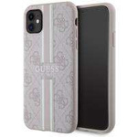 Guess GUHMN61P4RPSP iPhone 11 / Xr pink/pink hardcase 4G Printed Stripes MagSafe