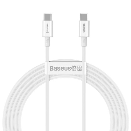 Baseus Superior kabel przewód USB Typ C - USB Typ C szybkie ładowanie Quick Charge / Power Delivery / FCP 100W 5A 20V 2m biały (CATYS-C02)