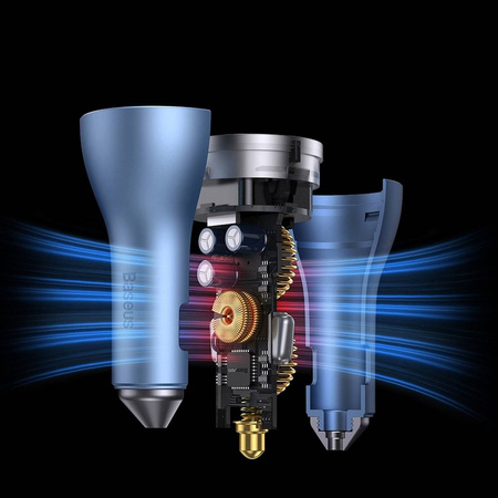 Baseus Golden Contactor Pro ładowarka samochodowa USB-A + 2x USB-C 65W ciemnoszary (CGJP010013)