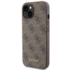 Guess 4G Metal Gold Logo case for iPhone 15 - brown