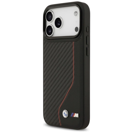 BMW M Carbon Line &amp; Logo MagSafe Case für iPhone 17 Pro Max – Rot