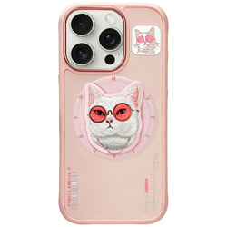 Etui Nimmy Glasses Cool Cat MagSafe do iPhone 16 Pro różowy