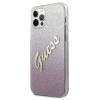 Oryginalne Etui IPHONE 12 PRO MAX 6,7" Guess Hardcase Glitter Gradient Script GUHCP12LPCUGLSPI różowe
