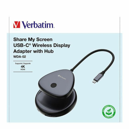 Verbatim Bezprzewodowy transmiter obrazu 4K USB-C Share My Screen czarny/black 32147