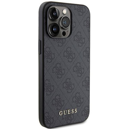 Etui Guess 4G Metal Gold Logo na iPhone 15 Pro - szare