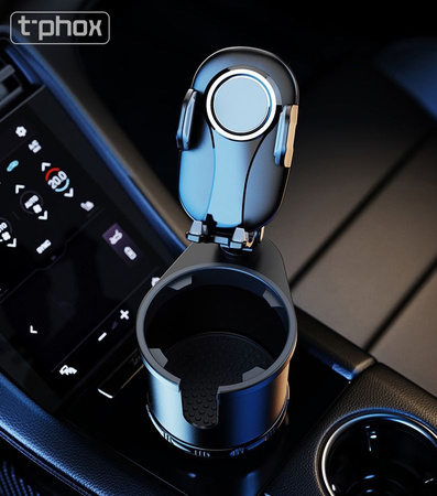 Uchwyt samochodowy T-PHOX TH-07 Z UCHWYTEM NA KUBEK CUP HOLDER BLACK