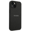 Guess Saffiano Metal Logo Stripes - Etui iPhone 14 Plus (czarny)