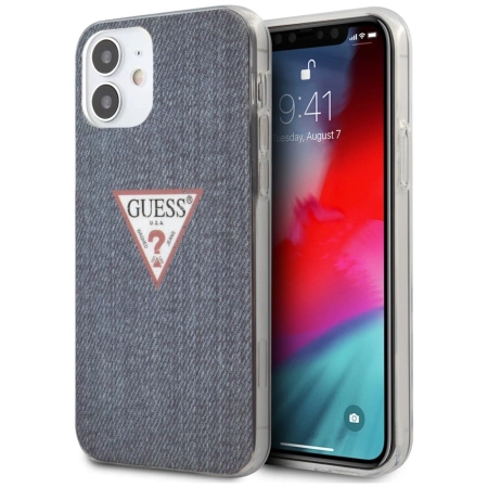 Guess Denim Triangle Dk - Etui iPhone 12 Mini (granatowy)
