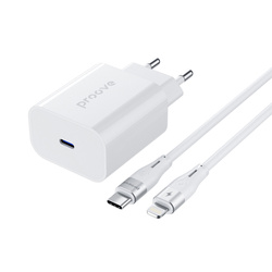 Proove ładowarka sieciowa Rapid 20 W typu C + kabel typu C do lightning 27W biała