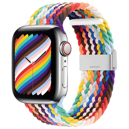 Pleciony materiałowy pasek bransoletka Strap Fabric opaska do Apple Watch 42 / 44 / 45 / 49 mm - multikolor