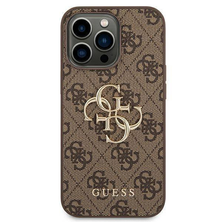 Guess 4G Big Metal Logo - Etui iPhone 14 Pro (brązowy)