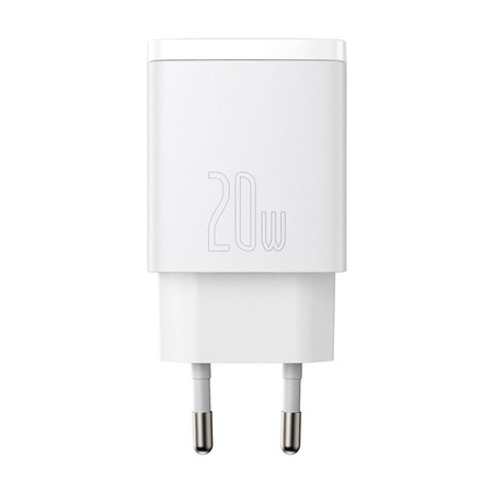 Baseus Compact szybka ładowarka sieciowa USB / USB Typ C 20W 3A Power Delivery Quick Charge 3.0 biały (CCXJ-B02)
