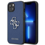Guess nakładka do iPhone 13 Mini 5,4&quot; GUHCP13SSA4GSBL niebieski hard case Saffiano 4G Metal Logo