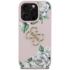 Etui Guess Grained Roses Big 4G logo na iPhone 16 Pro - różowe